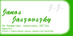 janos jaszovszky business card